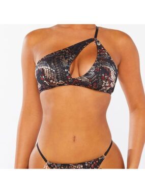 Savage X Fenty Cold-Hearted Snake Asymmetrical Lace Bralette small